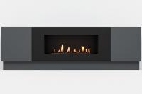 Тумба универсальная "Байкал" 1600, графит, с биокамином 900