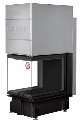 ДЕЛЬТА 700PB три стекла подовое горение принтинг черный шамот