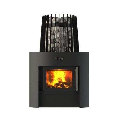 Печь дровяная для бани и сауны GRILL'D Cometa Vega 180 Window дровяная