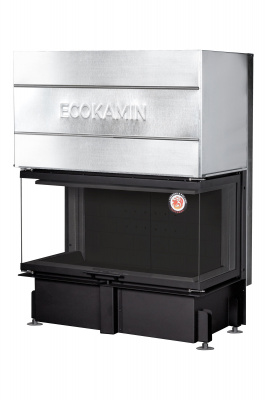 Каминная топка Экокамин Дельта 1000КB три стекла черный шамот — купить с доставкой