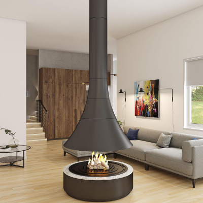 Печь Virtu Центральный 808-1D, подвесной и закрытая топка с улучшенным открыванием одной дверки