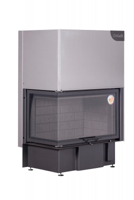 Каминная топка Экокамин Дельта 800LB два стекла левая принтинг черный шамот