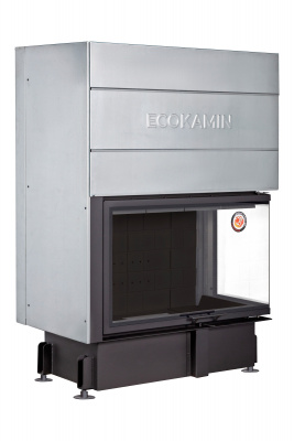 Каминная топка Экокамин Дельта 1000RB два стекла правая принтинг черный шамот  — купить с доставкой