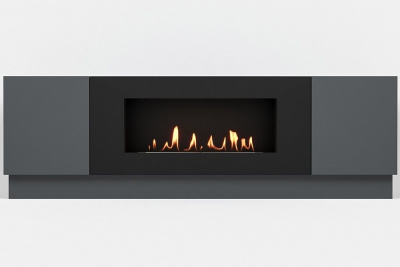  LUX FIRE Тумба универсальная "Байкал" 1600, графит, с биокамином 900