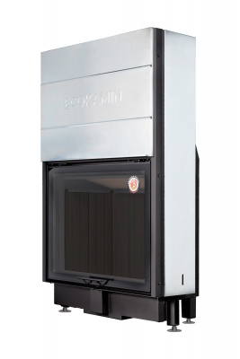 Каминная топка Экокамин Вега 1000М принтинг с подовым горением и черным шамотом — купить с доставкой