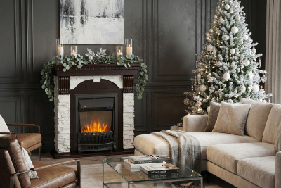Портал для электрокамина ROYAL-FLAME Dublin 42 сланец под очаг Vision 42, темный дуб — модель для выбора и покупки