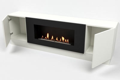  LUX FIRE Тумба универсальная "Байкал" 1600, белая, с биокамином 900