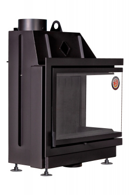 Каминная топка Экокамин АЛЬФА 800RB два стекла правая черный шамот — купить с доставкой