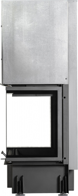 Каминная топка Экокамин ДЕЛЬТА 800BV три стекла принтинг черный шамот, вертикальная ламель