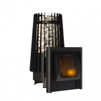 Печь дровяная для бани и сауны GRILL'D Cometa Vega 180 Long Window Max Pro дровяная