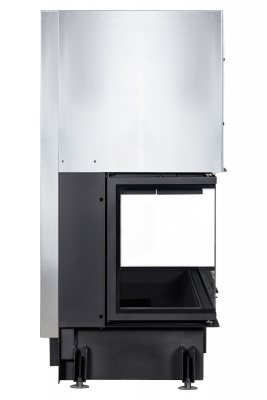 Каминная топка Экокамин Дельта 1200B три стекла принтинг черный шамот