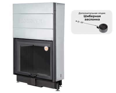 Каминная топка Экокамин Вега 1000 МВ принтинг черный шамот — купить с доставкой