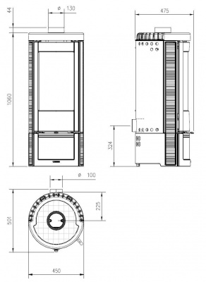Дровяная печь La NORDICA Marlena 5.0 Nero (черный)