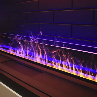  Schönes Feuer Очаг 3D FireLine 2000 Steel + Blue Effect Flame (PRO)